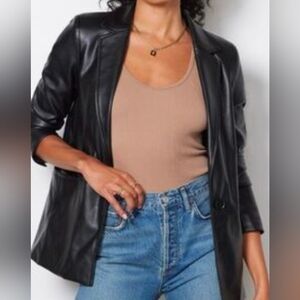 Evereve Faux Leather Jacket XL Black